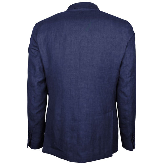 Made in Italy Blue Linen Blazer LO-15027-IT52 | XL