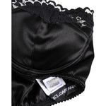 Dolce & Gabbana Black Silk Underwired Balconette Bra Underwear