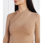 PINKO Beige Viscose Dress PI-15764-XS