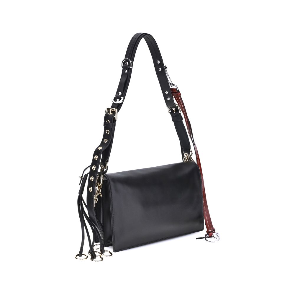 Prada Black Calf Leather Bos Taurus Shoulder Bag