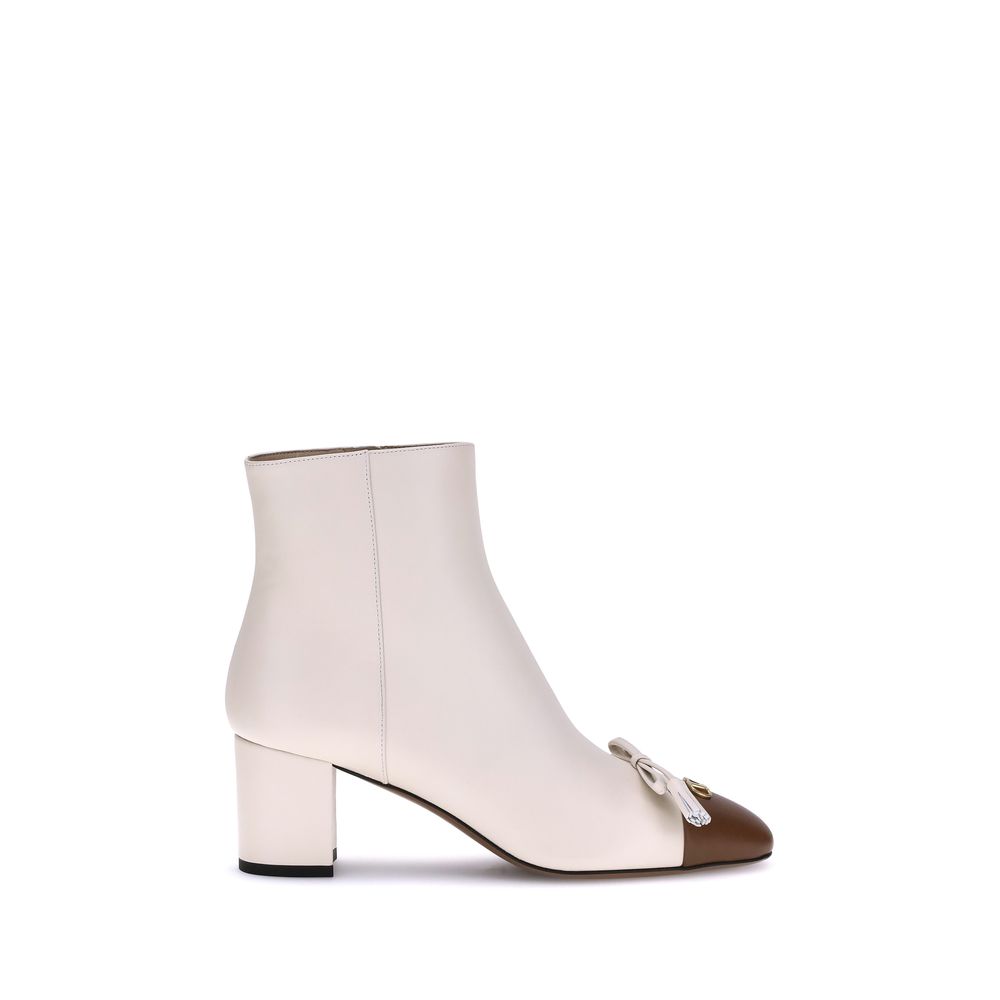 Valentino Garavani Cream Goatskin Ankle Boots