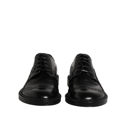 Dolce & Gabbana Black Calf Leather Derby Formal Dress Shoes