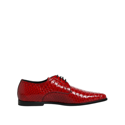 Dolce & Gabbana Red Exotic Leather Lace Up Dress Derby Shoes MV7615-39