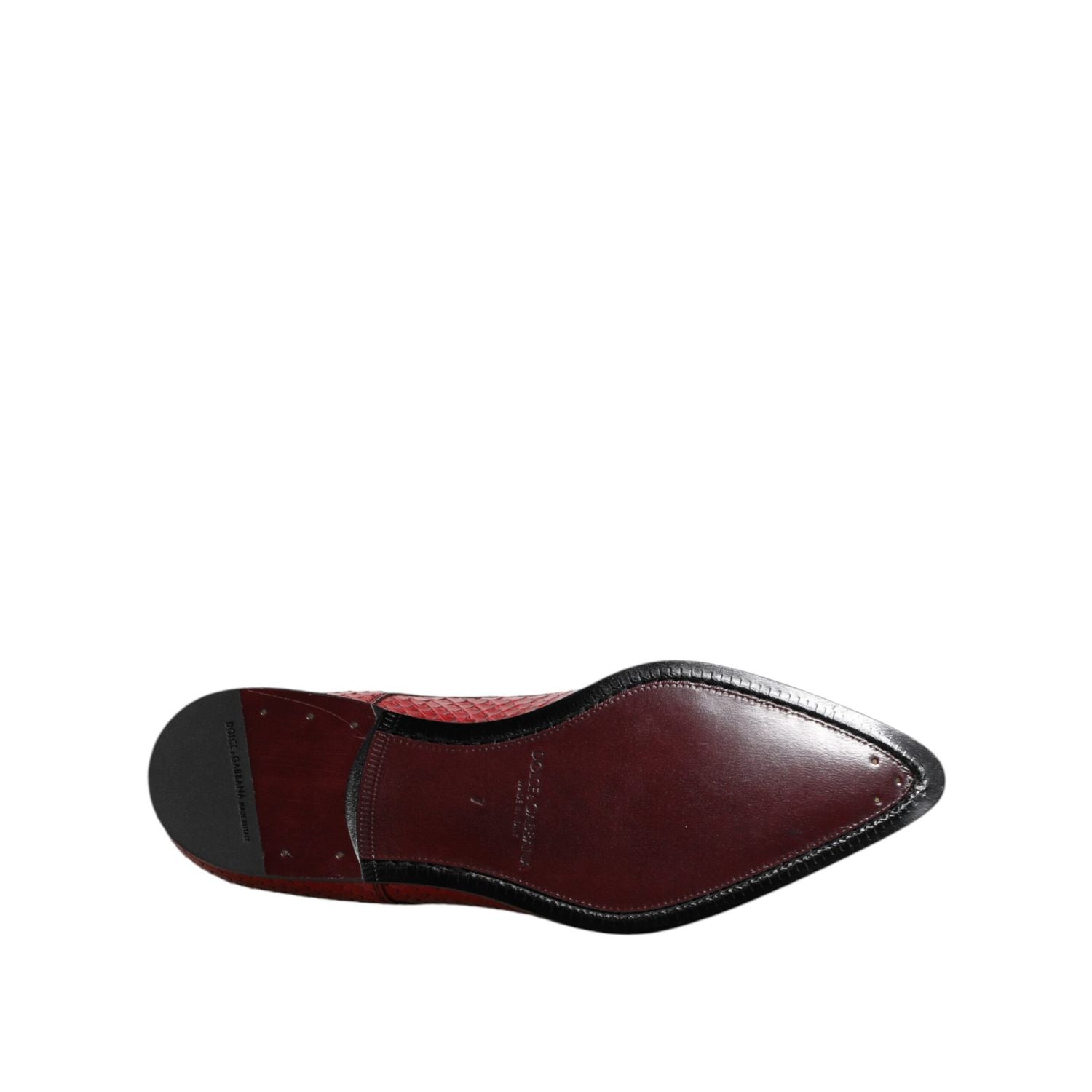 Dolce & Gabbana Red Exotic Leather Lace Up Dress Derby Shoes