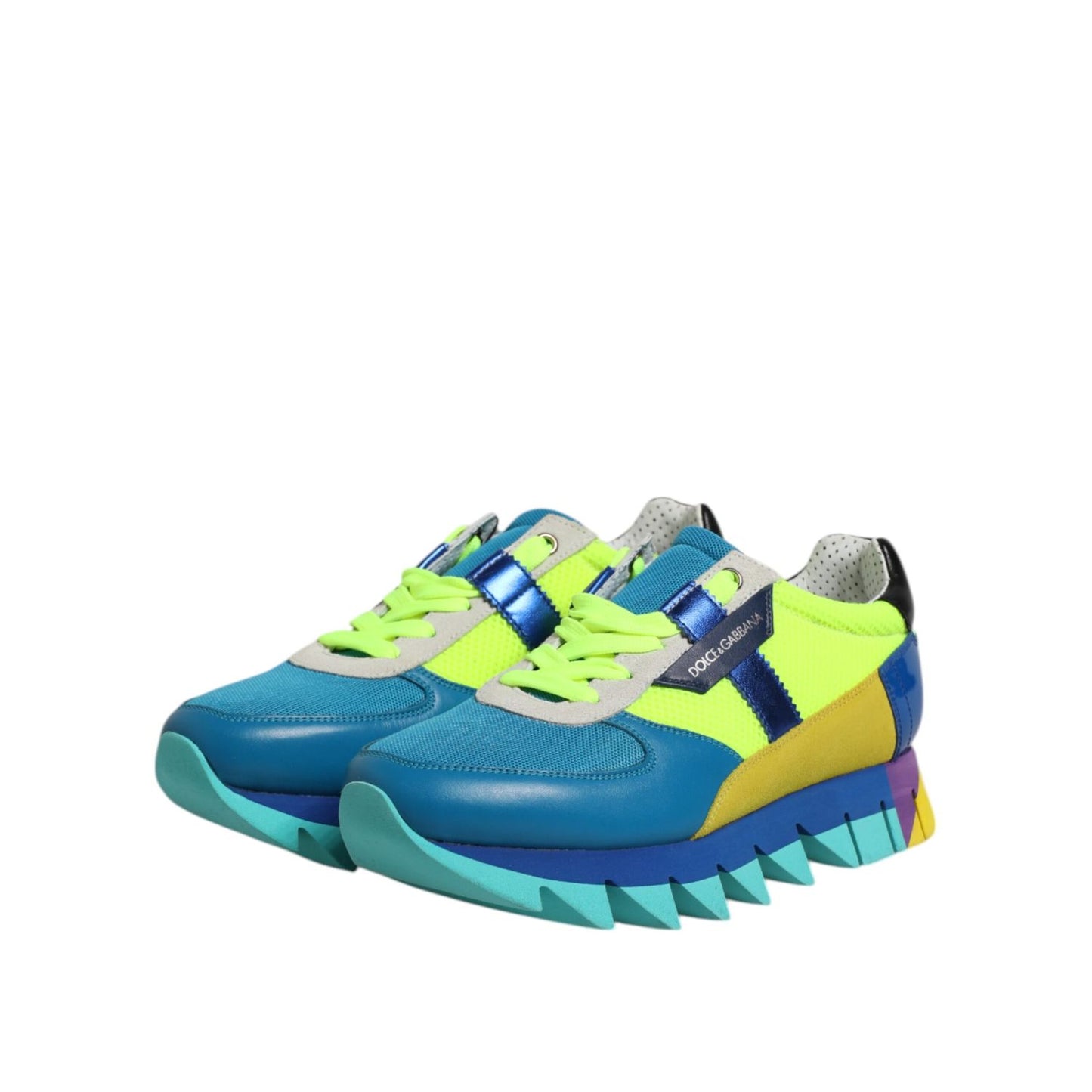 Dolce & Gabbana Multicolor Leather Low Top Men Sneakers Shoes