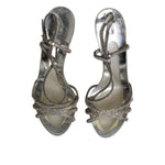 Dolce & Gabbana Silver Strass Ankle Strap Heels Sandals Shoes LA12719-39