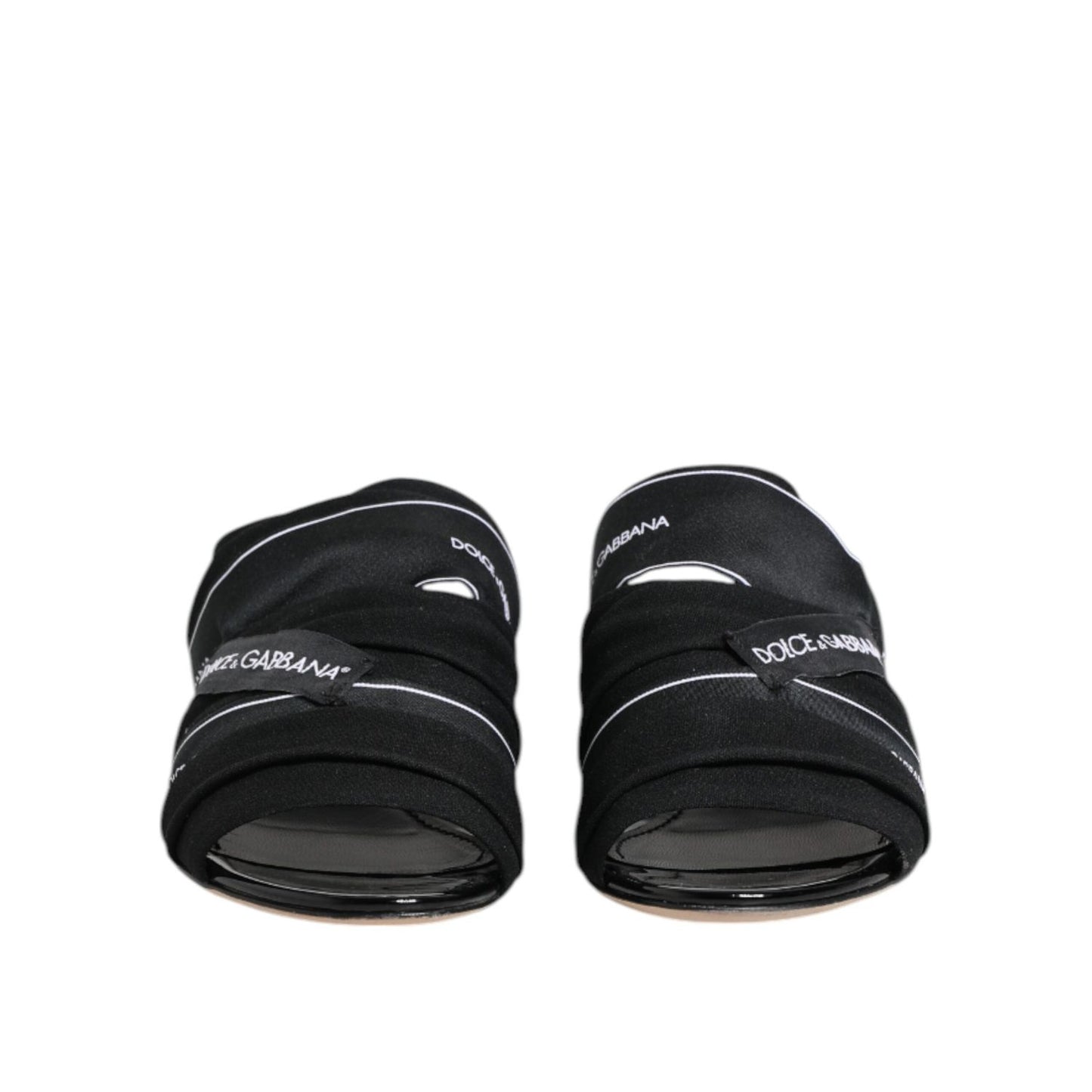 Dolce & Gabbana Black Slides Slip On Sandals Shoes LA12725-35