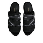 Dolce & Gabbana Black Slides Slip On Sandals Shoes LA12725-35