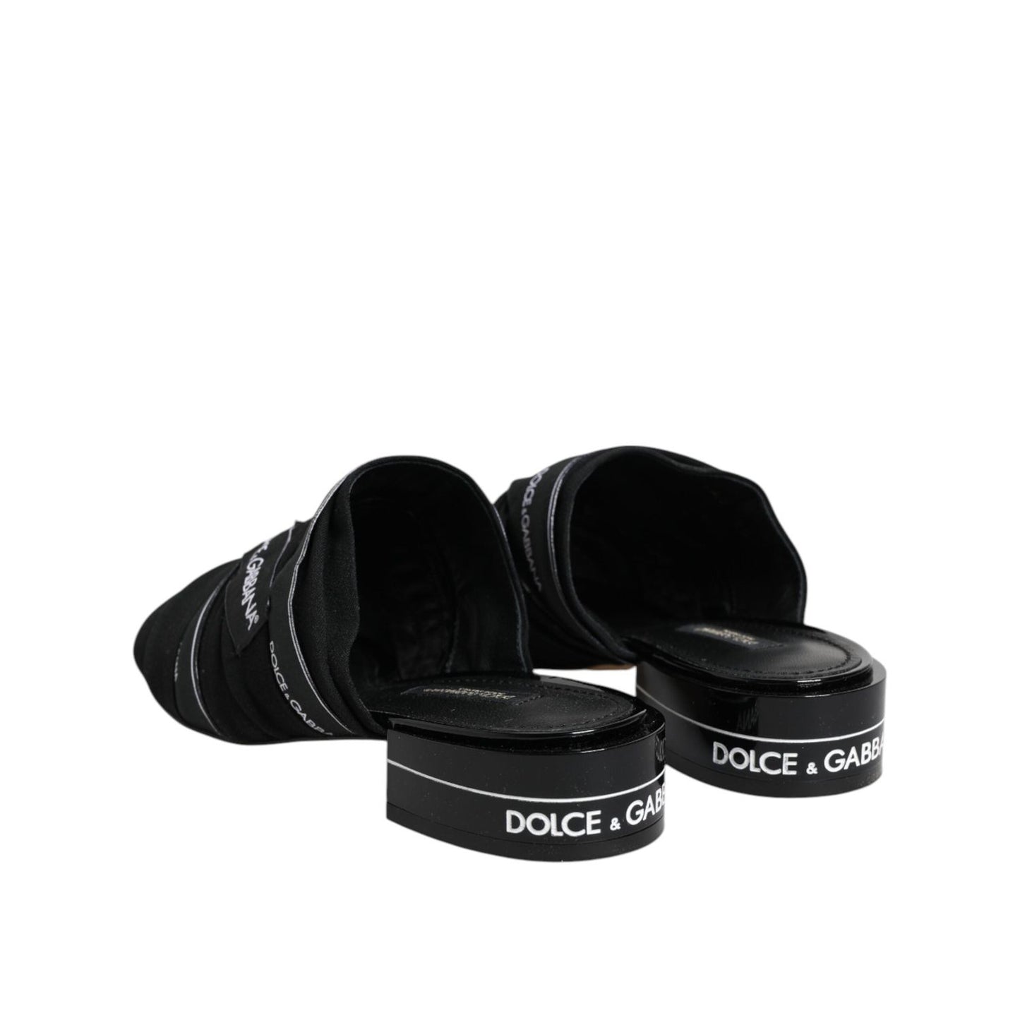 Dolce & Gabbana Black Slides Slip On Sandals Shoes LA12725-35