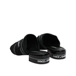 Dolce & Gabbana Black Slides Slip On Sandals Shoes LA12725-35
