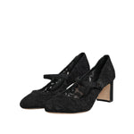 Dolce & Gabbana Black Mary Jane Taormina Lace Pumps Shoes LA12713-38
