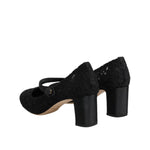 Dolce & Gabbana Black Mary Jane Taormina Lace Pumps Shoes LA12713-38