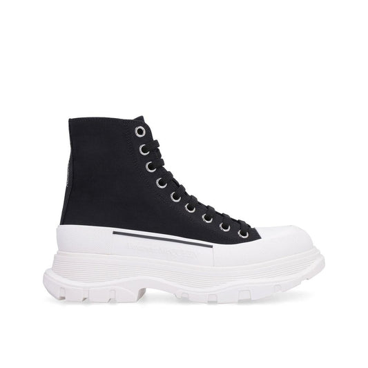 Alexander McQueen Black Canvas High Top Sneakers