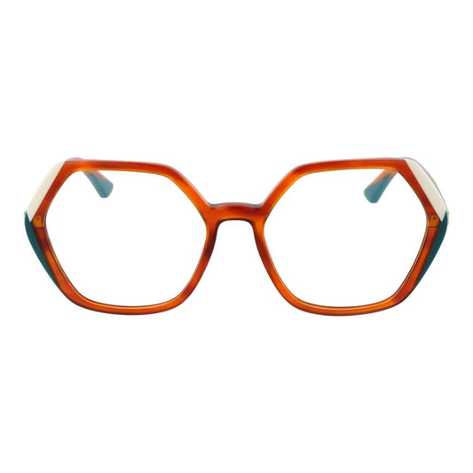 Marciano by Guess Brown Women Glasses Frame, full-rim acetate, geometric style, with branded case.