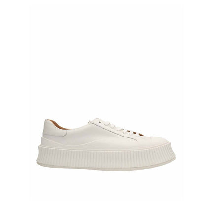 Jil Sander White Calfskin Platform Sneakers