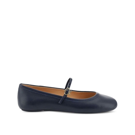Gianvito Rossi Blue Fabric Ballet Flats