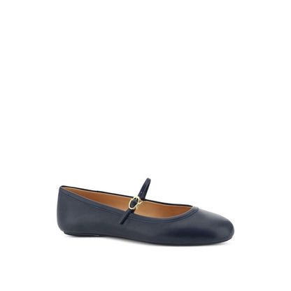 Gianvito Rossi Blue Fabric Ballet Flats