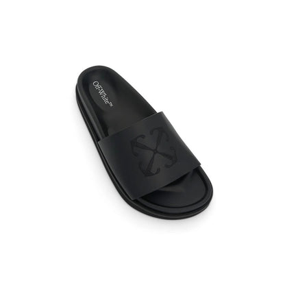 Off-White Black Rubber Slippers