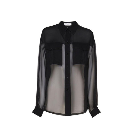 Saint Laurent Silk Crepe Muslin Shirt SA-8735575408852-42