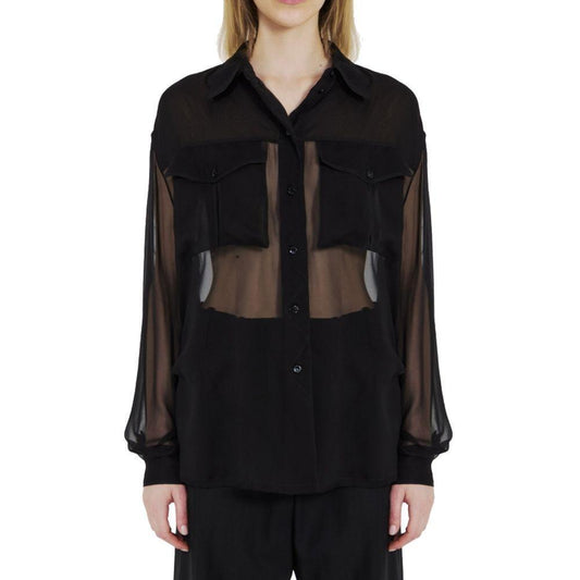 Saint Laurent Silk Crepe Muslin Shirt SA-8735575408852-42