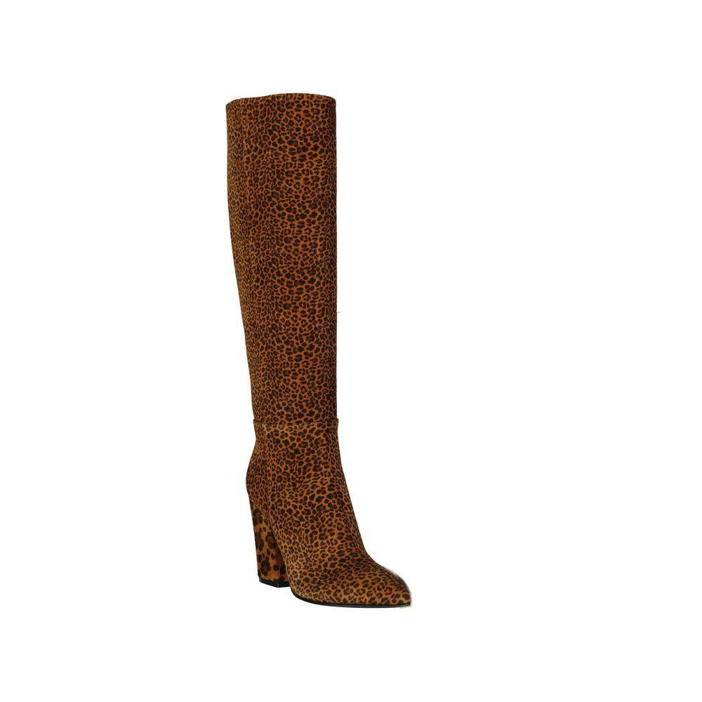 Sergio Rossi Leopard-Print Leather Boots SE-8735592022228-EU35/US5