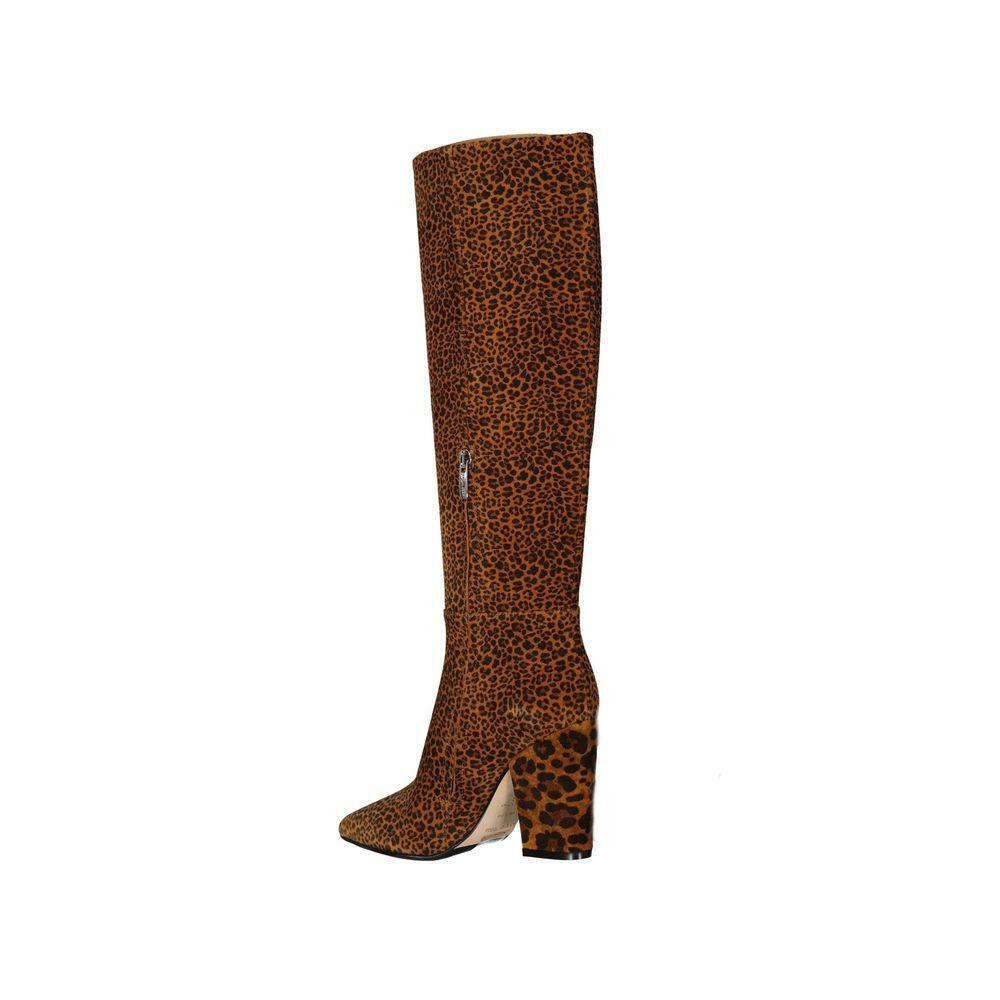 Sergio Rossi Leopard-Print Leather Boots SE-8735592022228-EU35/US5