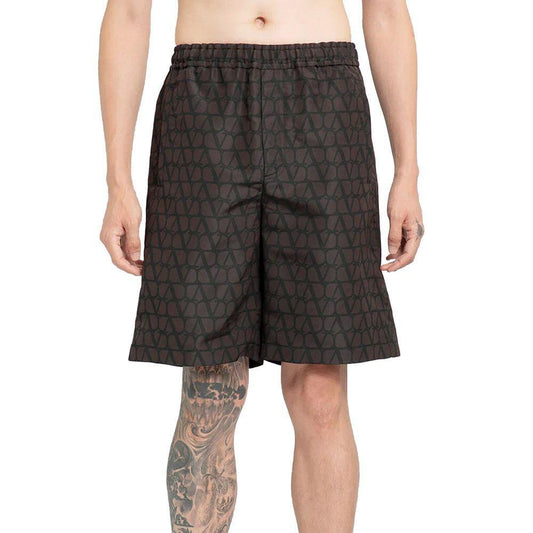 Valentino Logo Silk Shorts VA-8735617515732-48 | M