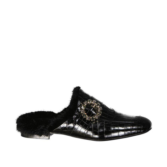 Eleventy Leather Fur Mules EL-8736381108436-EU37/US7