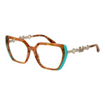 Marciano by Guess Brown Women Glasses Frame, full-rim trapezium style, acetate material with demo plastic lenses, frame color brown with branded case.