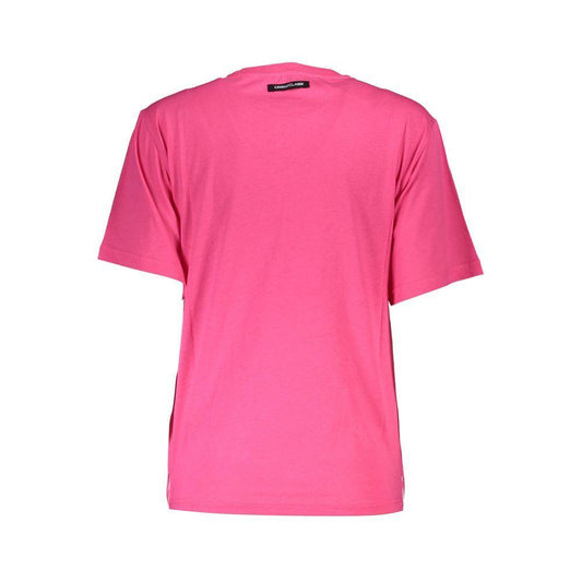 Cavalli Class Pink Cotton Tops & T-Shirt CA-37111-XS