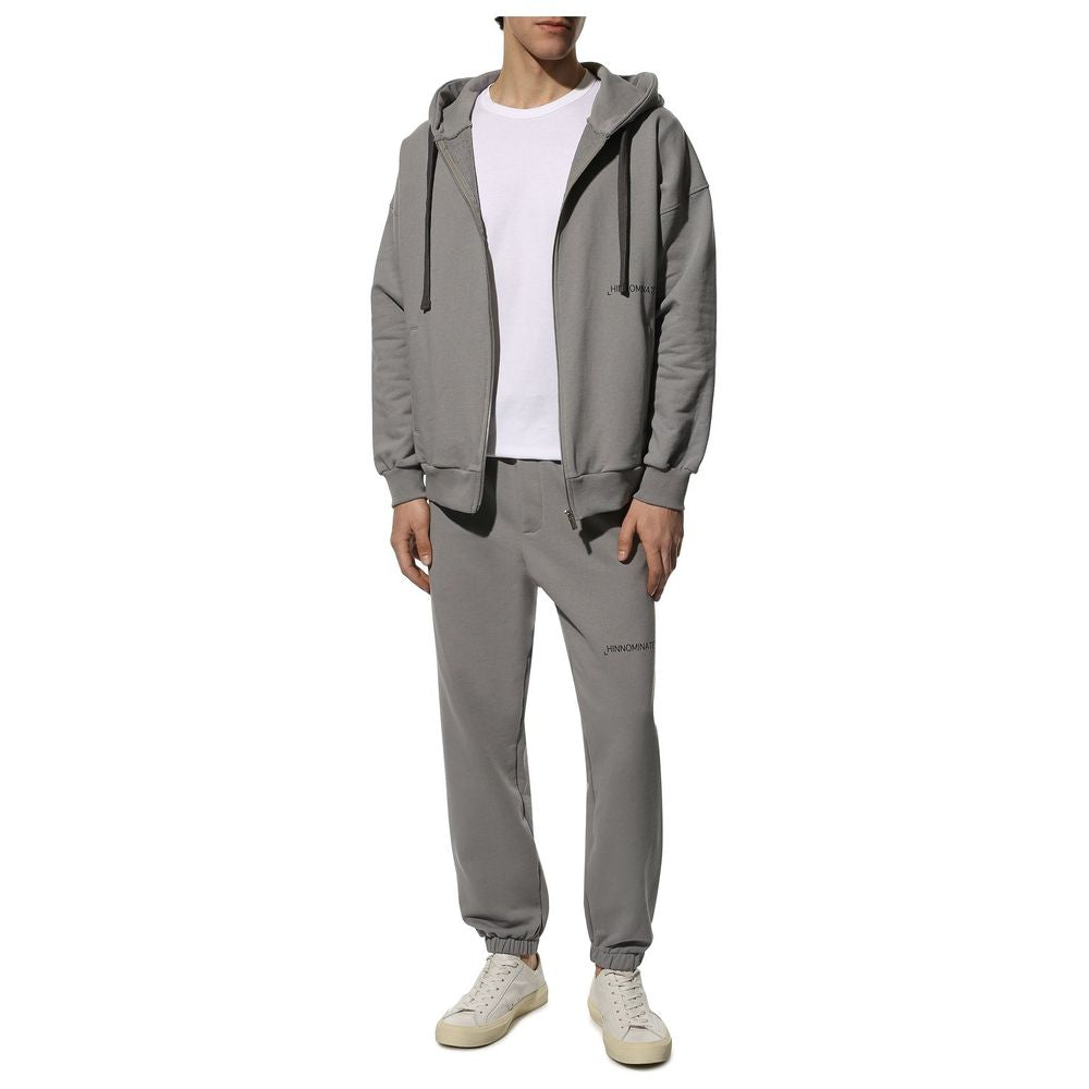 Hinnominate Gray Cotton Men's Hooded Sweatshirt HI-8626-XL
