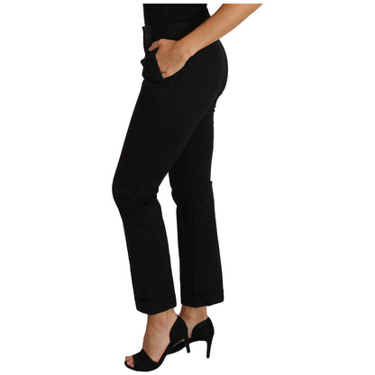 Dolce & Gabbana Black Dress Cropped Straight Straight Pants