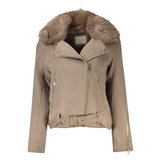 Guess Jeans Beige Cotton Jackets & Coat GU-34037-S