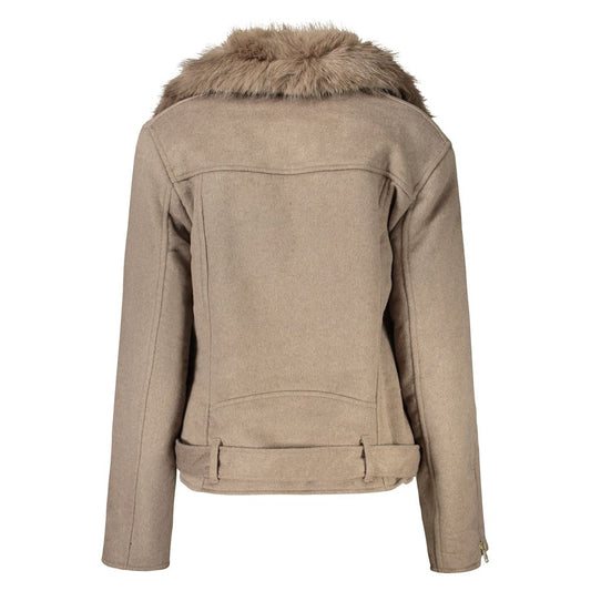 Guess Jeans Beige Cotton Jackets & Coat GU-34037-S