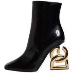 Dolce & Gabbana Black Jackie Leather Mid Calf Boots Shoes LA11986-35.5