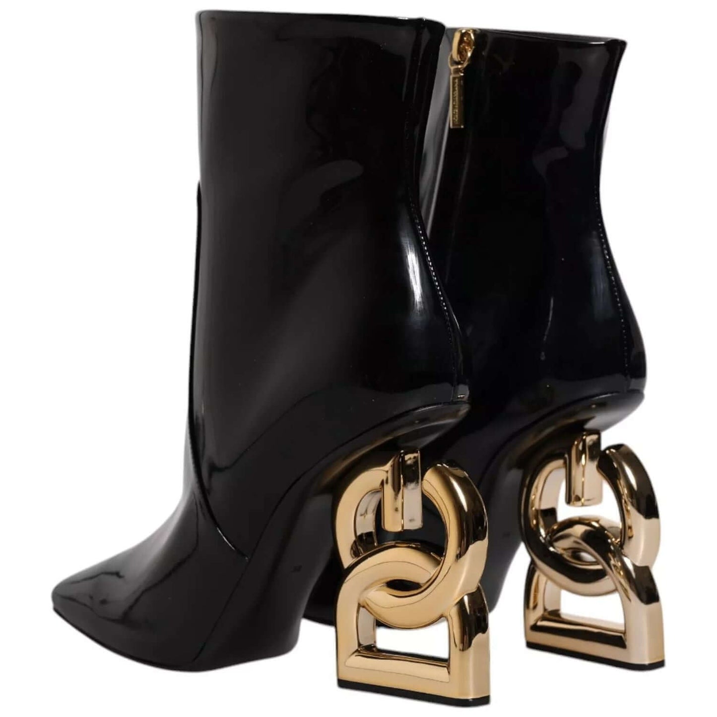 Dolce & Gabbana Black Jackie Leather Mid Calf Boots Shoes LA11986-35.5