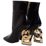 Dolce & Gabbana Black Jackie Leather Mid Calf Boots Shoes LA11986-35.5
