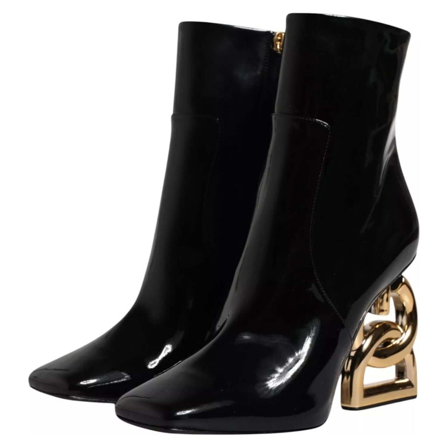 Dolce & Gabbana Black Jackie Leather Mid Calf Boots Shoes LA11986-35.5