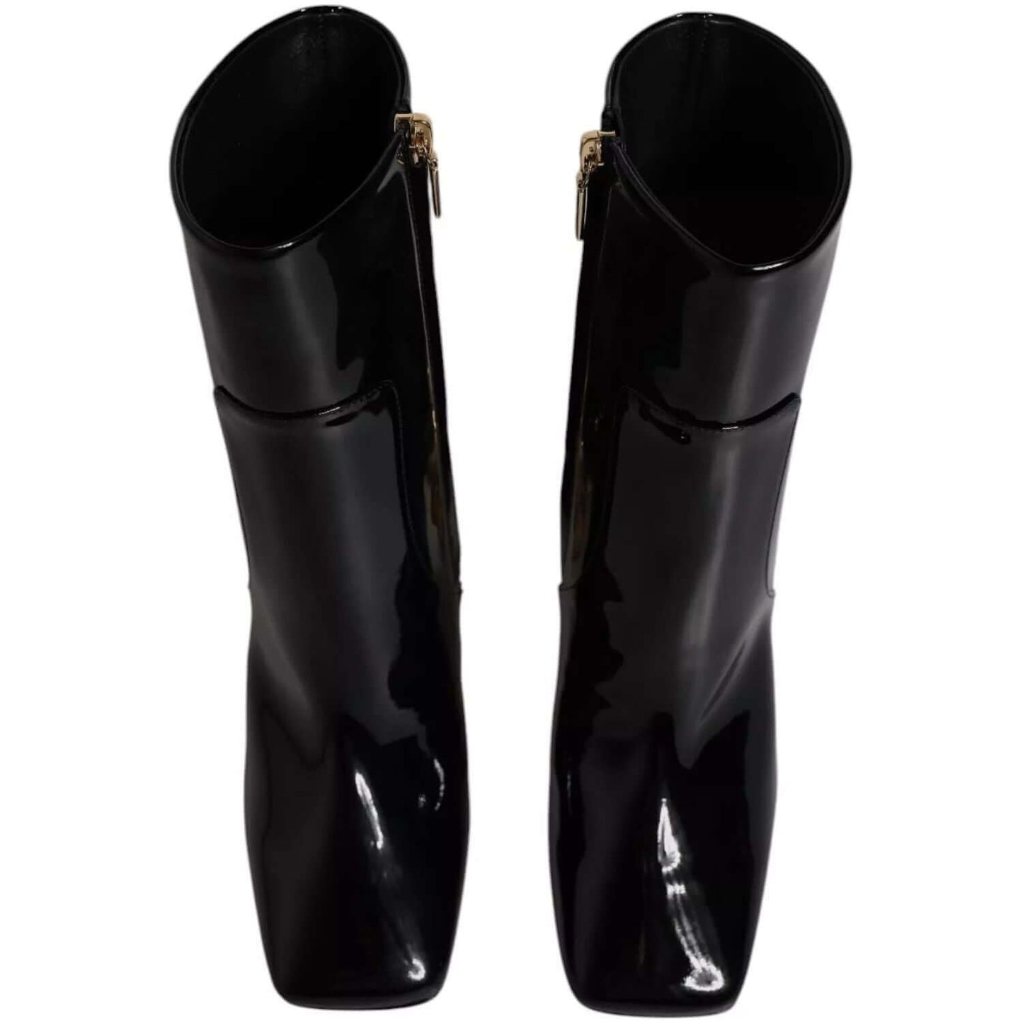Dolce & Gabbana Black Jackie Leather Mid Calf Boots Shoes LA11986-35.5