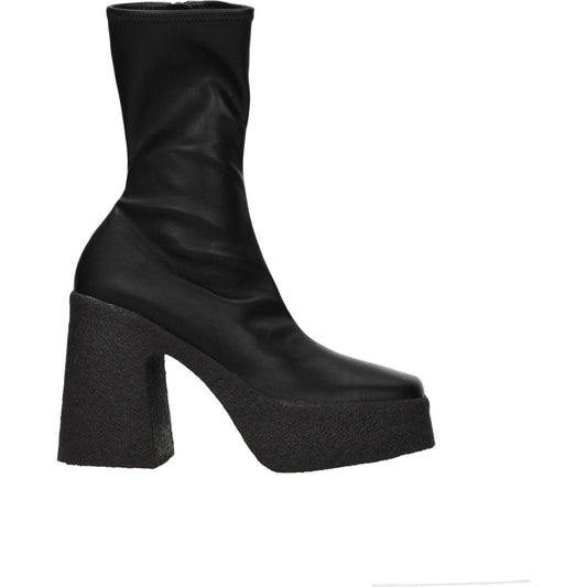 Stella McCartney Black Leather Ankle Boots ST-8547147186441-EU39.5/US9.5