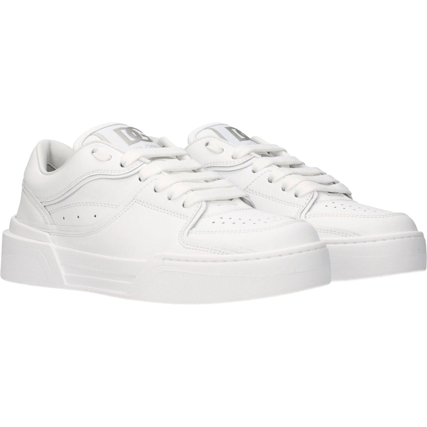 Dolce & Gabbana White Leather Low Tops DO-8547215540489-EU35/US5