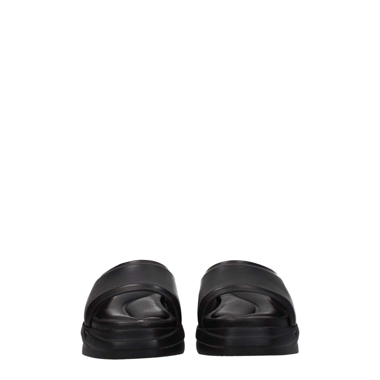 Alyx Black Leather Slippers