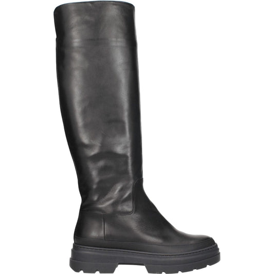 Max Mara Black Leather Over The Knee MA-8547247849737-EU37/US7