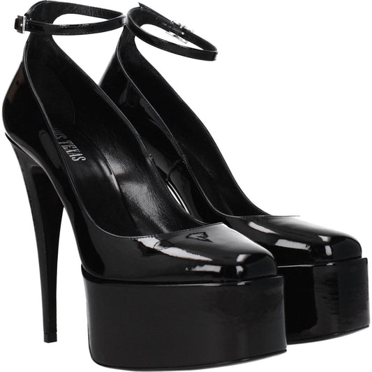 Paris Texas Black Leather Platforms Pumps PA-8547254927625-EU39/US9