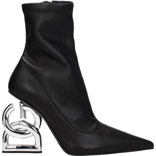 Dolce & Gabbana Black Leather Ankle Boots DO-8547266068745-EU35/US5