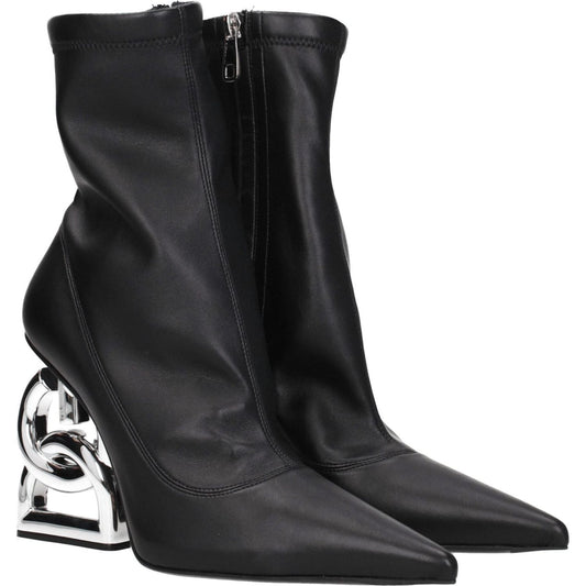 Dolce & Gabbana Black Leather Ankle Boots DO-8547266068745-EU35/US5