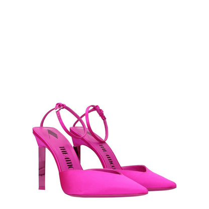 The Attico Pink Satin Stiletto Heel Sandals