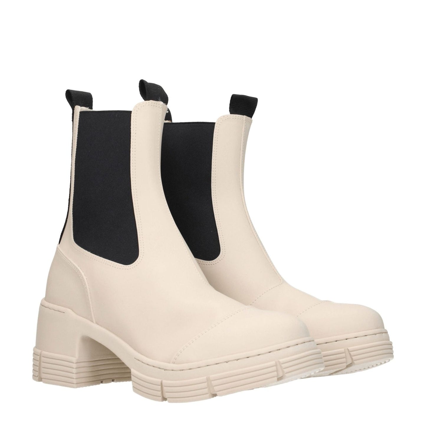 Ganni Gray Cotton Ankle Boots GA-8547288252681-EU39/US9