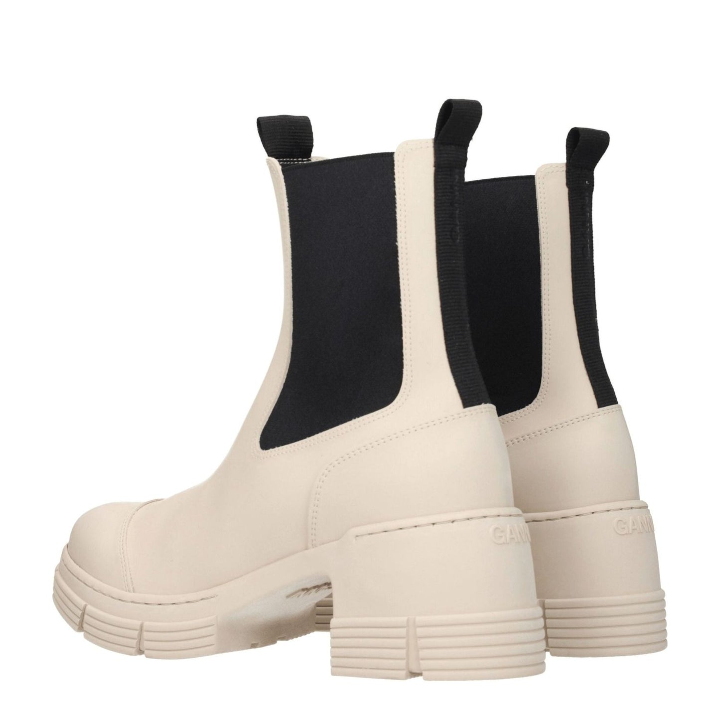 Ganni Gray Cotton Ankle Boots GA-8547288252681-EU39/US9