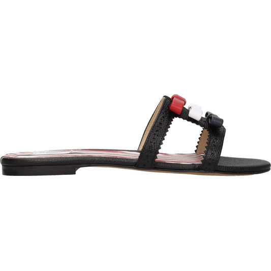 Thom Browne Black Leather Slippers Sandals TH-8547289661705-EU37/US7